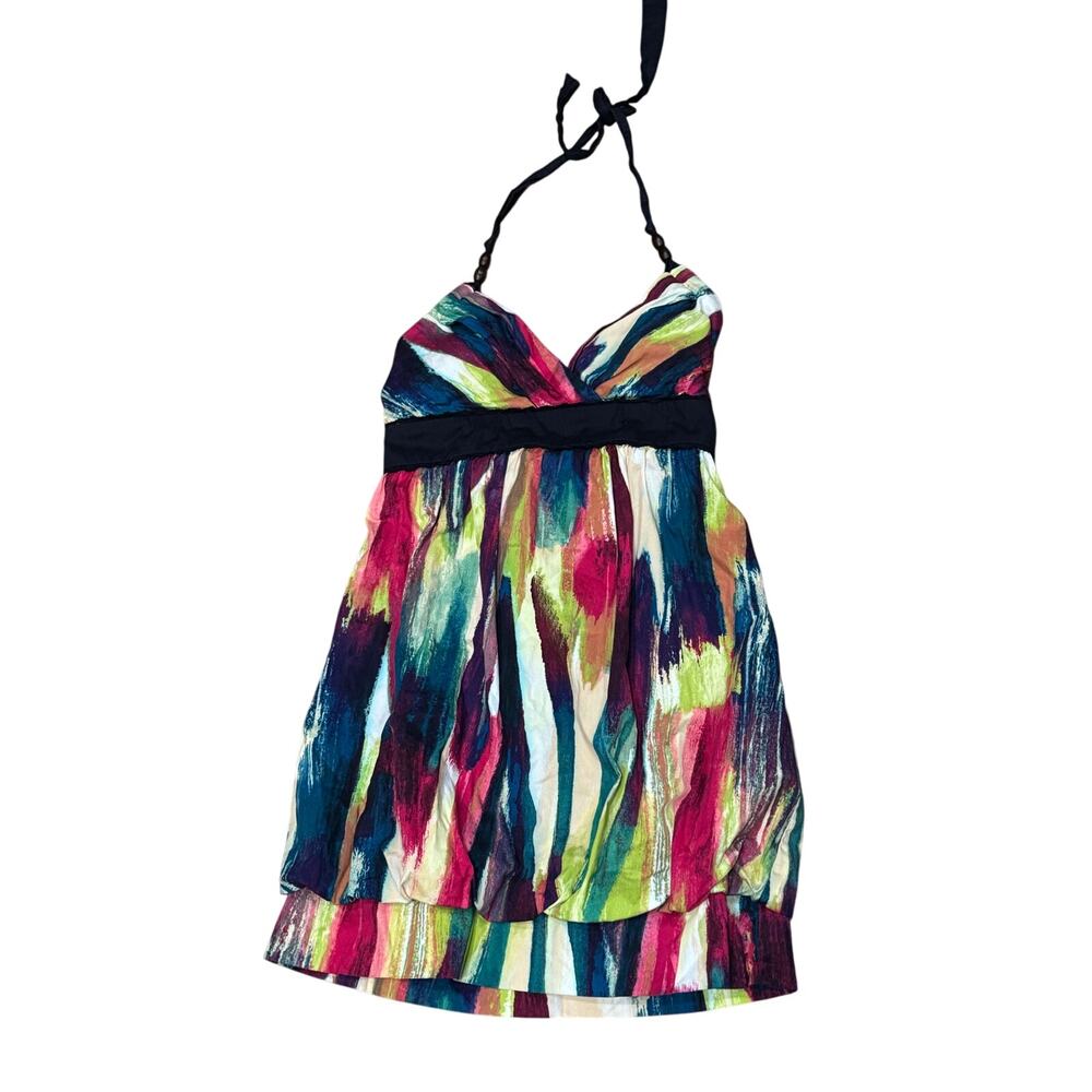 Y2k Babydoll halter mini dress Ruby Rox Juniors 13 Multi padded cups adjustable